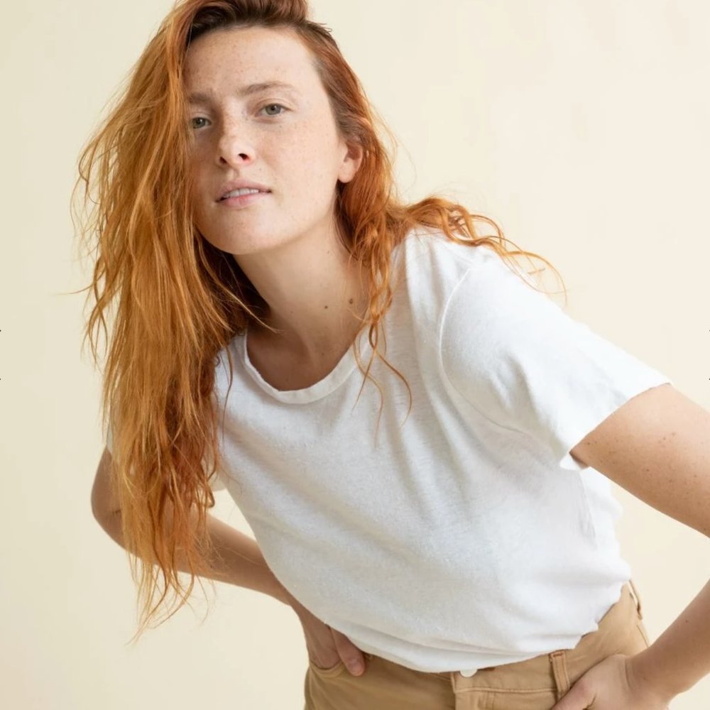 Jungmaven Lorel Tee - Washed White / small